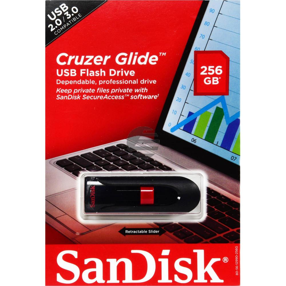 SANDISK CRUZER GLIDE USB STICK 256GB SDCZ60-256G-B35 USB 2.0 schwarz