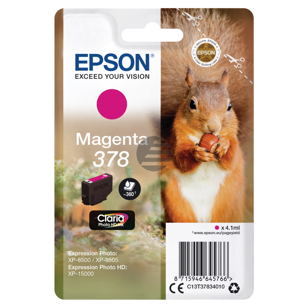 Epson Tintenpatrone magenta (C13T37834010, 378)