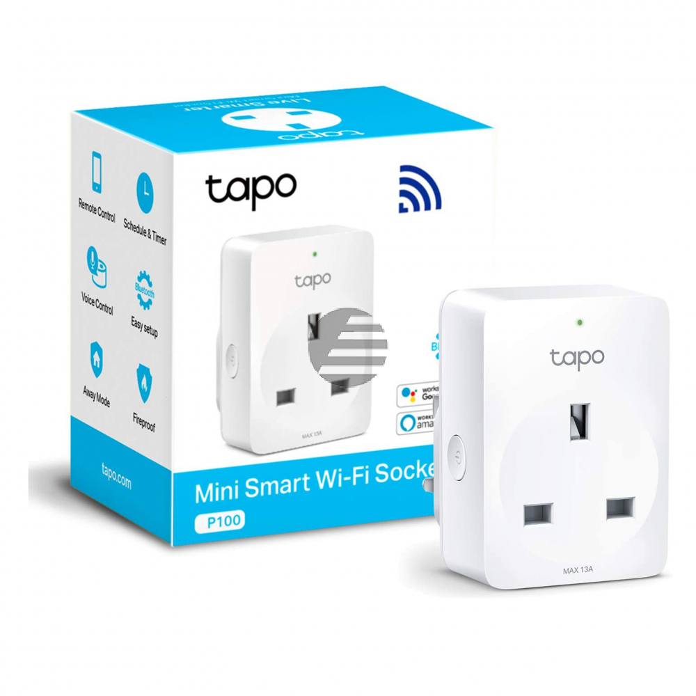 Mini Smart Wi-Fi Socket, 220-240 V, 10 A, 2.4 GHz Wi-Fi, Bluetooth 4.2 , Voice Control (Amazon Alexa & Google Assistant), Remote Control with Tapo App, Schedule and Timer, Away Mode, Boosted Wi-Fi, Easy Setup, Device Sharing