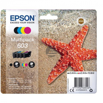 Epson Tintenpatrone gelb, magenta, schwarz, cyan (C13T03U64010, 603)