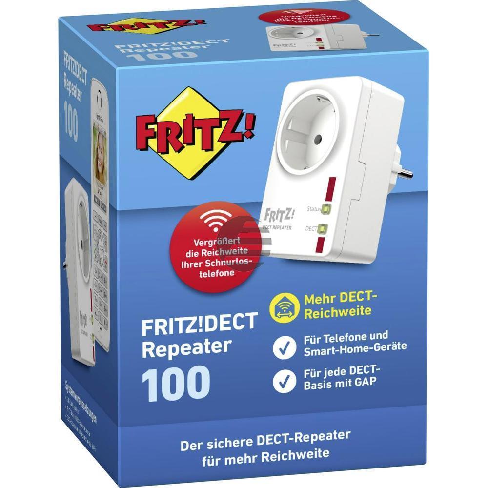 AVM Fritz!DECT Repeater 100 DECT-Reichweitenerweiterung, integrierte Steckdose