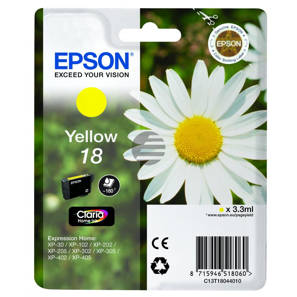 Epson Tintenpatrone gelb (C13T18044012, T1804)