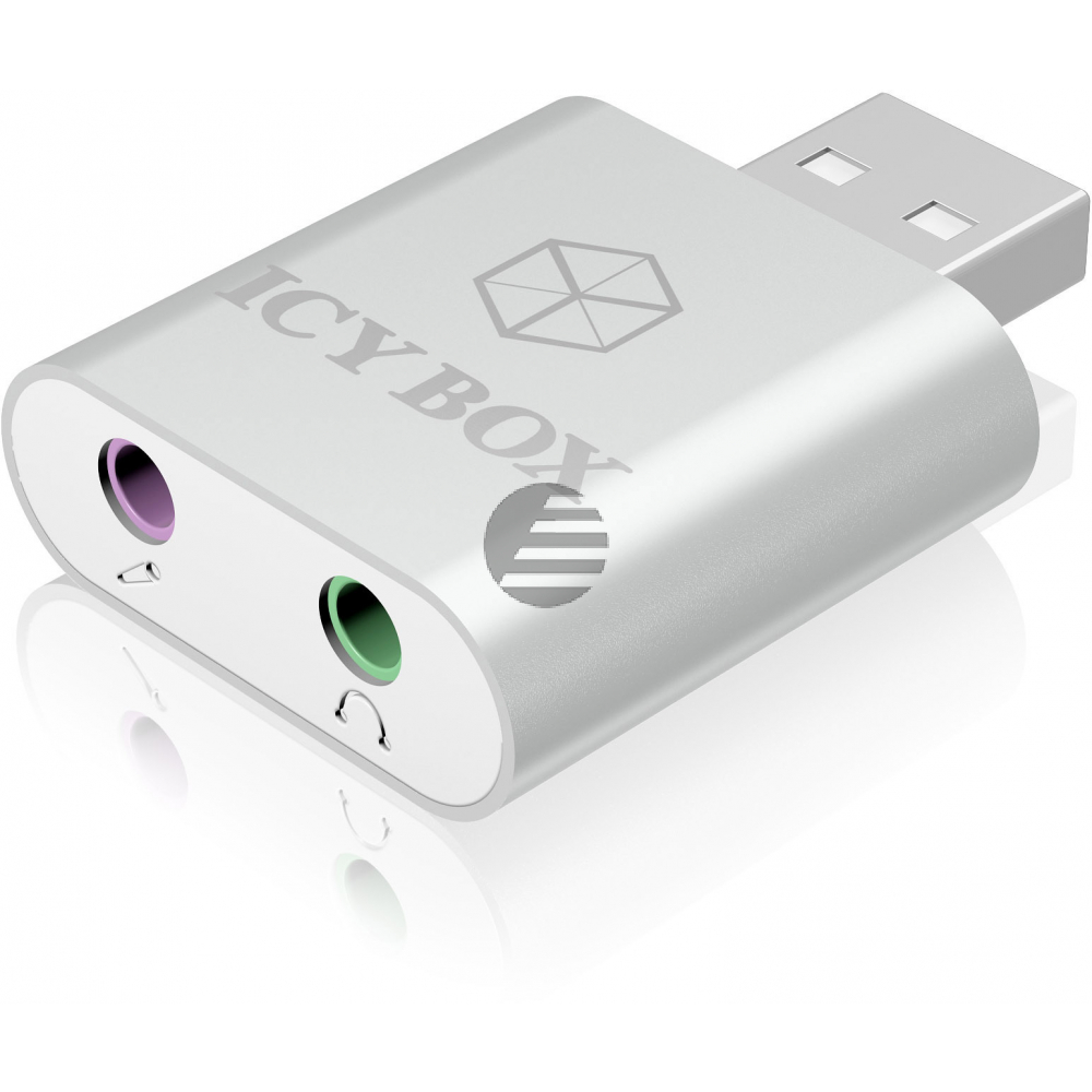 ICY BOX Head- & Microphone Adapter IBAC527 2x 3.5 mm jack to usb 2.0