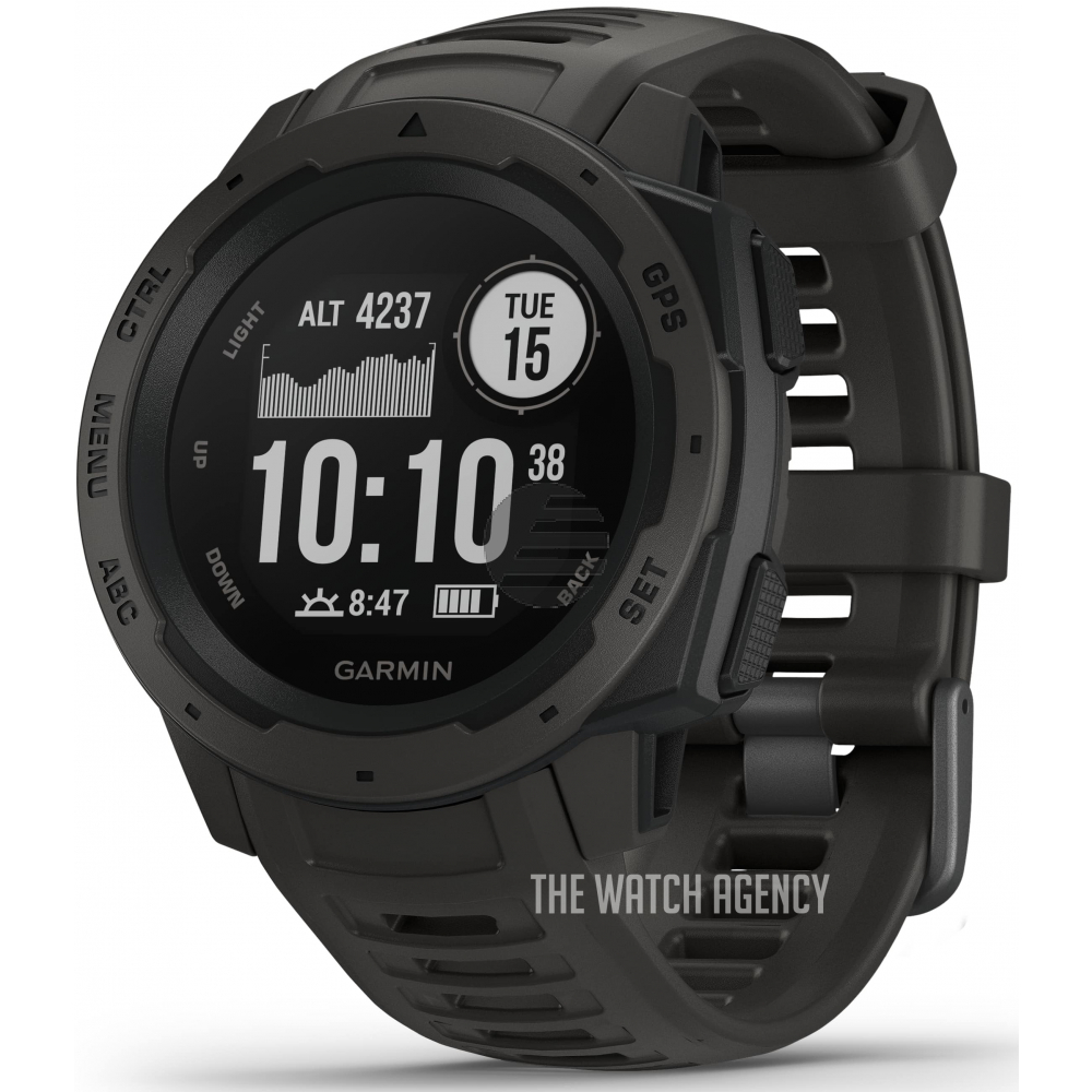 Garmin Instinct Outdoor-Smartwatch schiefergrau/schwarz
