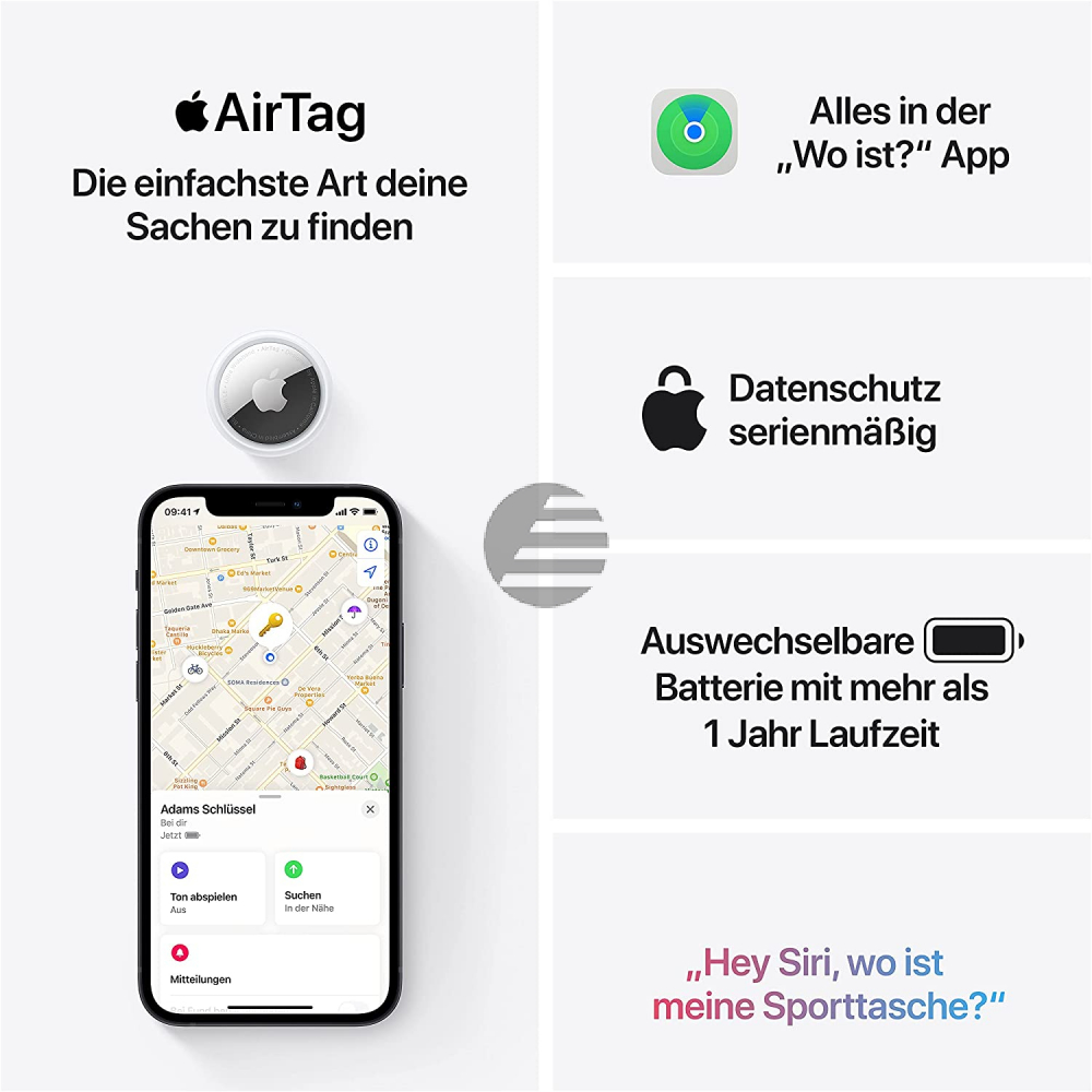 Apple AirTag (4er Pack) weiß Apple AirTag (4er Pack) weiß
