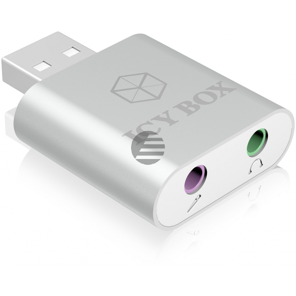 ICY BOX Head- & Microphone Adapter IBAC527 2x 3.5 mm jack to usb 2.0