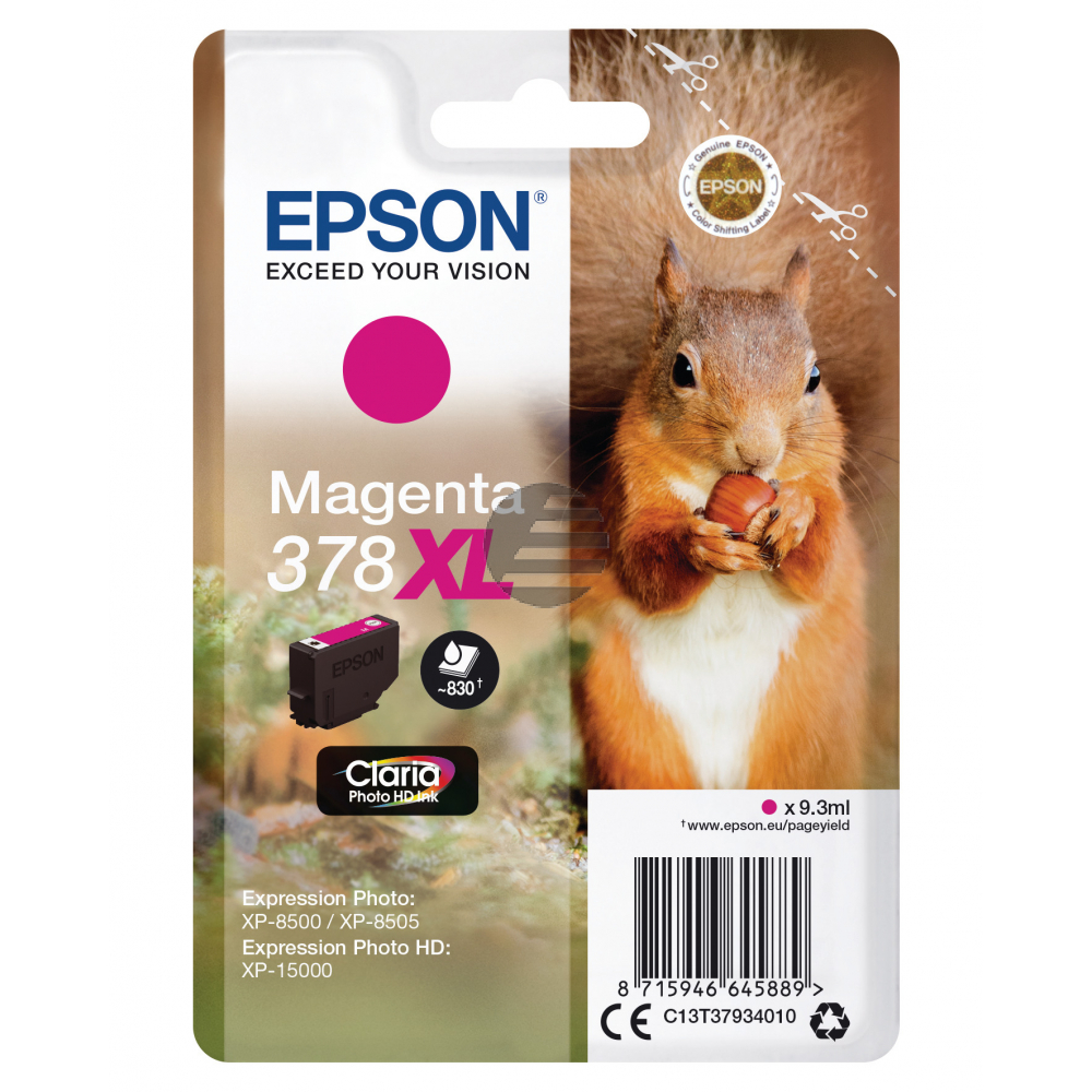 Epson Tintenpatrone magenta HC (C13T37934010, 378XL)