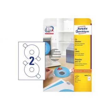AVERY ZW. CD-Etiketten 117mm L6015-25 Universal, weiss 25Bl./2Stk.