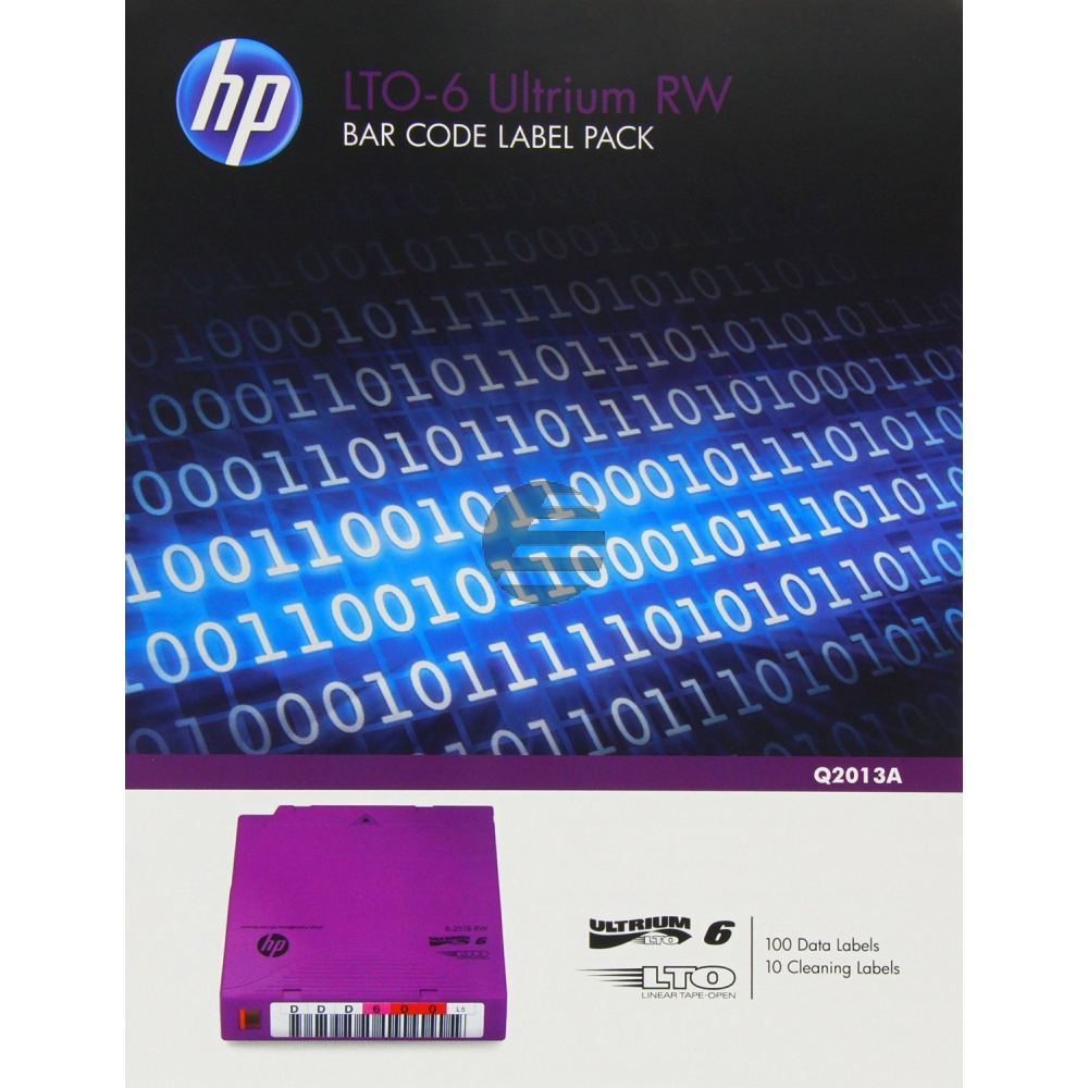 Q2013A HP BARCODE-ETIKETTEN LTO6 100Etiketten LTO6+10Etiketten Reinigung