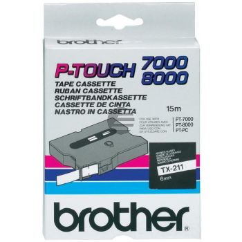 Brother Schriftbandkassette schwarz/weiß (TX-211)