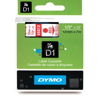 Dymo Schriftbandkassette rot/transparent (45012)