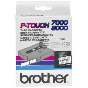 Brother Schriftbandkassette schwarz/transparent (TX-131)
