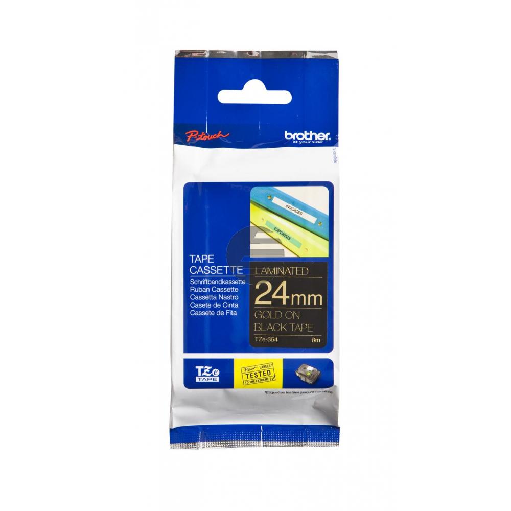 Brother Schriftbandkassette gold/schwarz (TZE-354)