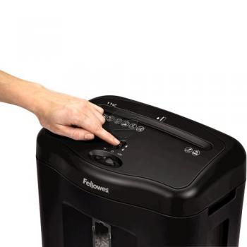 FELLOWES 11C AKTENVERNICHTER SCHWARZ 4350201 Partikelschnitt 4x52mm P3 11Blt