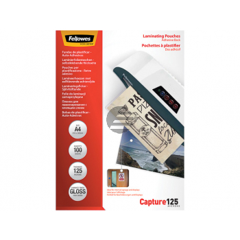 FELLOWES LAMINIERFOLIEN A4 SELBSTKLEBEND 5328901 100Blatt 128mic