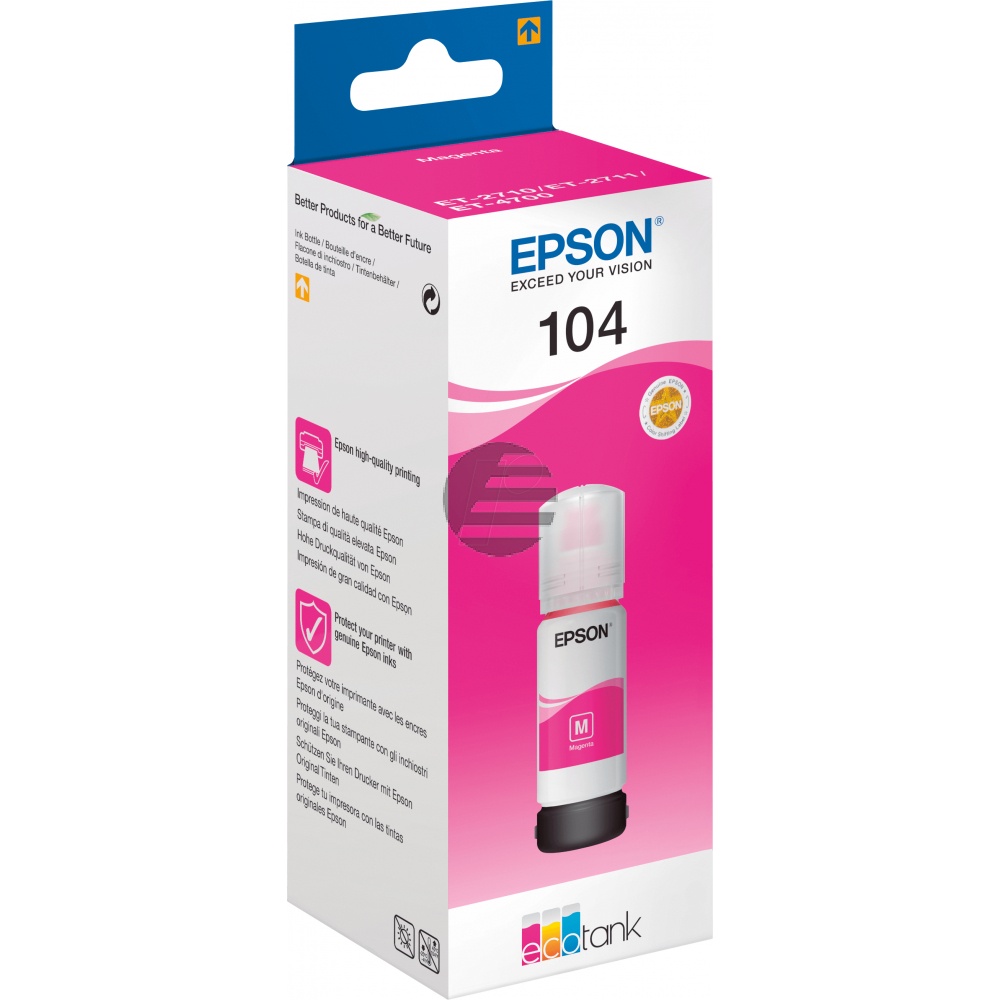 Epson Tintennachfüllfläschchen (ecotank) magenta (C13T00P340, 104)