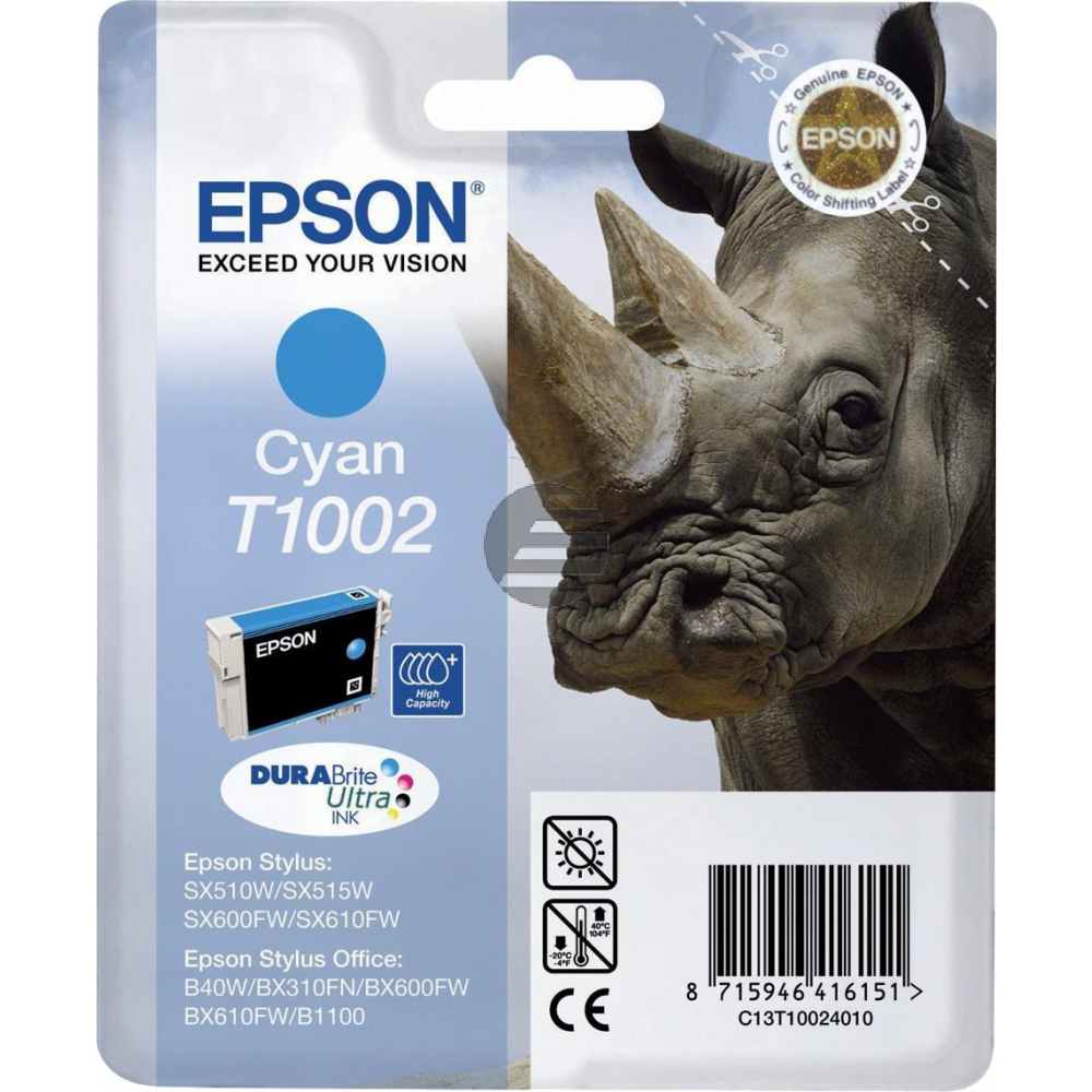 Epson Tintenpatrone cyan (C13T10024010, T1002)