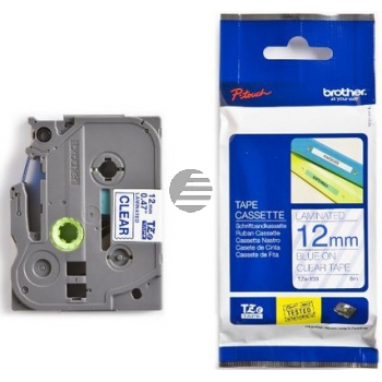 Brother Schriftbandkassette blau/transparent (TZE-133)