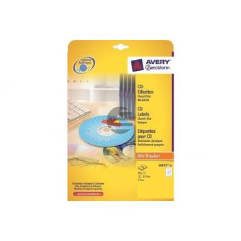 AVERY ZW. CD-Etiketten 117mm L6015-25 Universal, weiss 25Bl./2Stk.