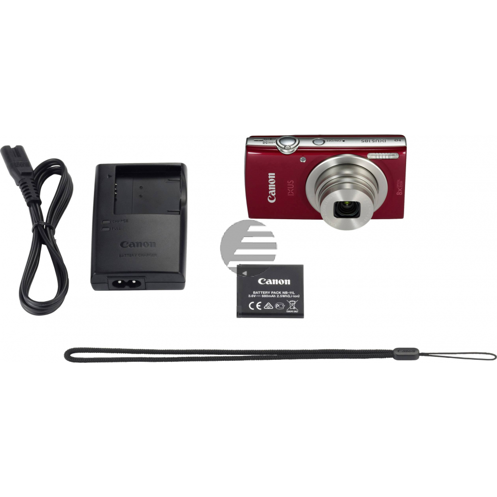 Canon IXUS 185 - Digitalkamera - Kompaktkamera - 20.0 MPix - 720p / 25 BpS - 8x optischer Zoom - Rot