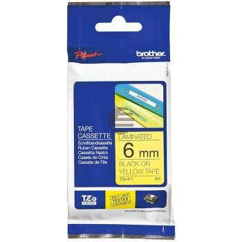 Brother Schriftbandkassette schwarz/gelb (TZE-611)