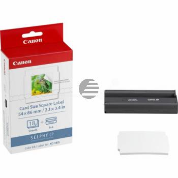 Canon Papier (54mm x 86mm) weiß farbig 18 Blatt (7429B001, KC-18IS)