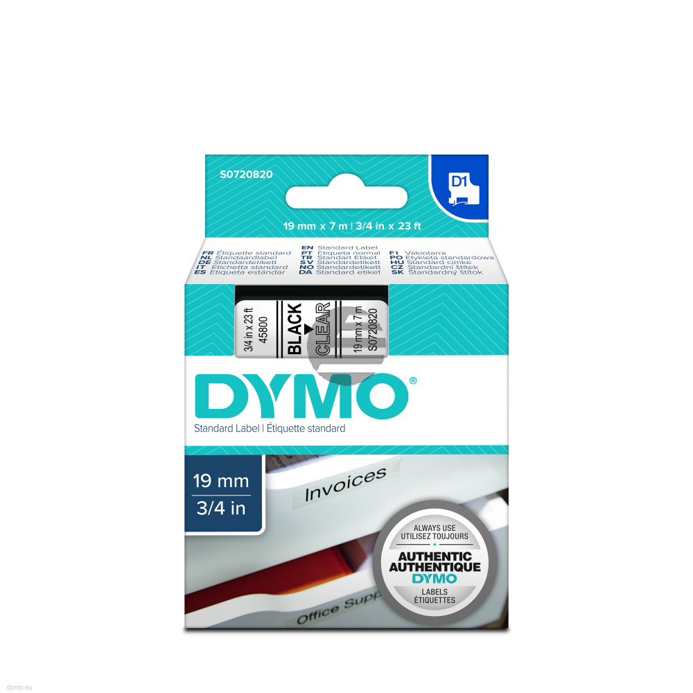 Dymo Schriftbandkassette schwarz/transparent (S0720820)