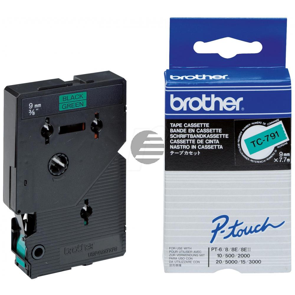 Brother Schriftbandkassette schwarz/grün (TC-791)