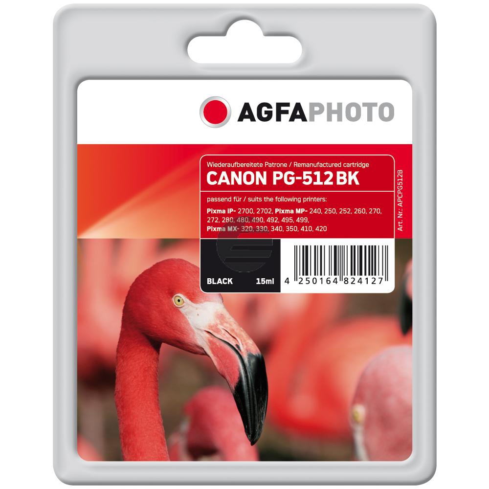 Agfaphoto Tintenpatrone schwarz HC (APCPG512B) ersetzt PG-512