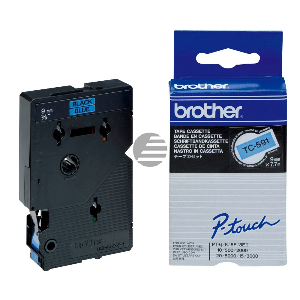 Brother Schriftbandkassette weiß/schwarz (TC-395)