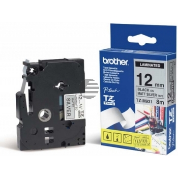 Brother Schriftbandkassette schwarz/silber matt (TZE-M931)