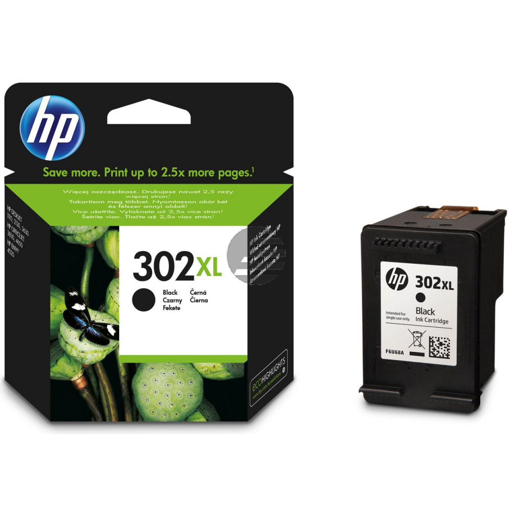 HP Tintendruckkopf schwarz HC (F6U68AE#301, 302XL)