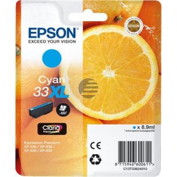 Epson Tintenpatrone with secure cyan HC (C13T33624012, T3362)