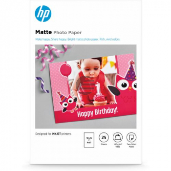 7HF70A HP FOTOPAPIER 10x15cm 25Blatt 180gr matt