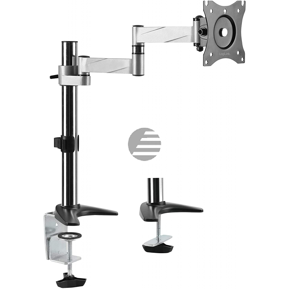 Logilink Aluminium Monitor-Schreibtischhalterung, Armlänge 396 mm, neigbar