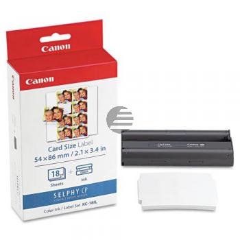 Canon Photo Paper 54 x 86mm weiß farbig 18 Blatt 54mm x 86mm (7740A001, KC-18IL)