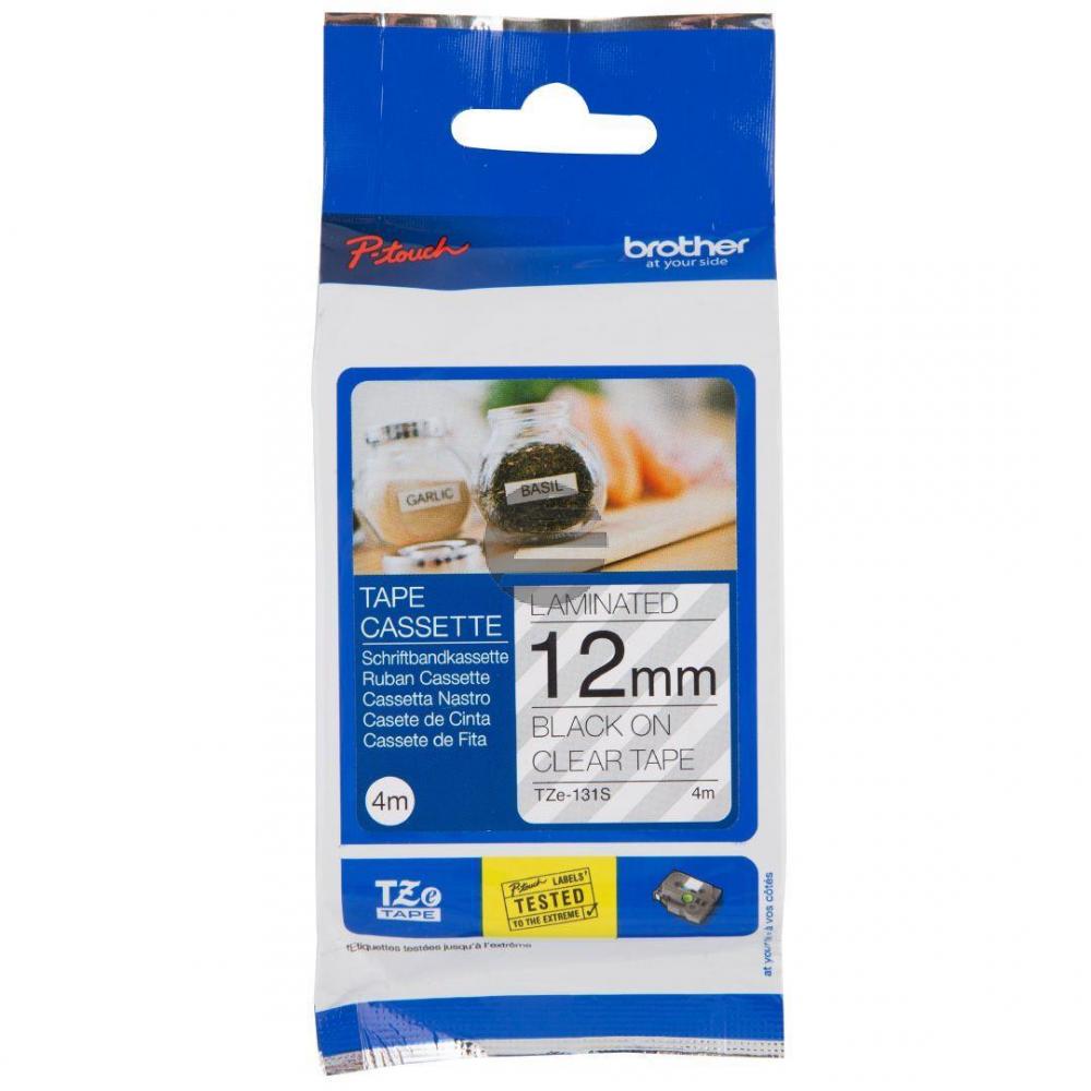 Brother Schriftbandkassette schwarz/transparent (TZE-131S)