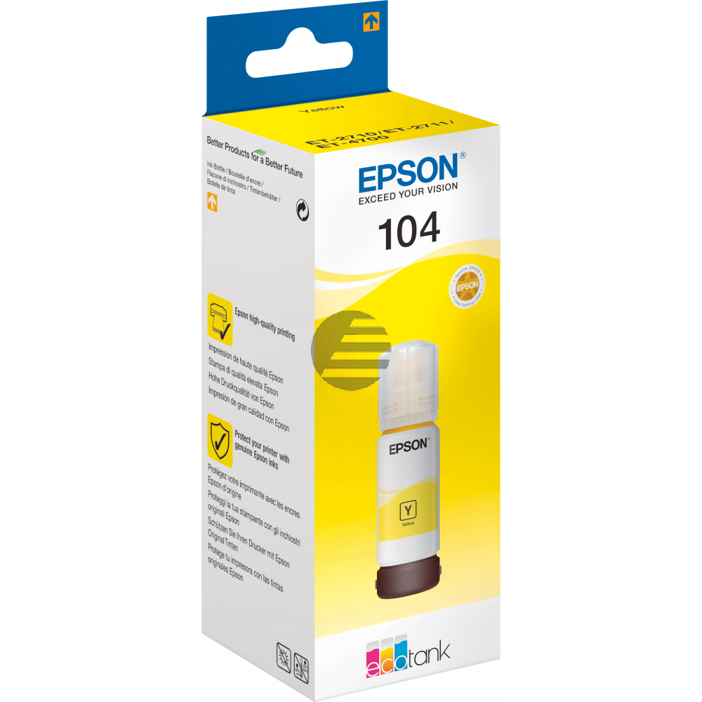 Epson Tintennachfüllfläschchen (ecotank) gelb (C13T00P440, 104)