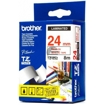 Brother Schriftbandkassette rot/weiß (TZE-252)