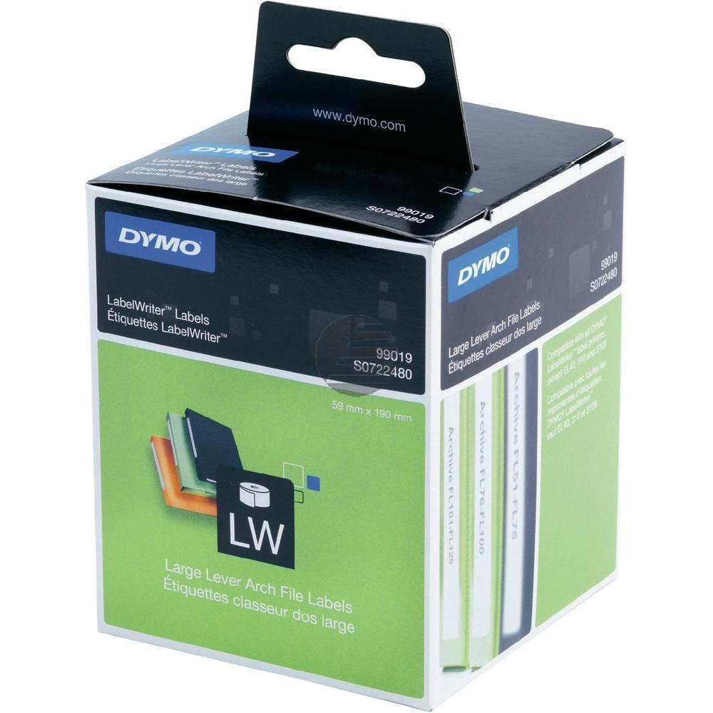 Dymo Ordner-Etiketten breit (weiß) (S0722480, 99019)