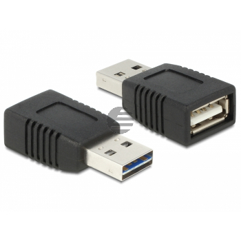 Adapter EASY USB 2.0-A Stecker zu USB 2.0-A Buchse nur Ladefunktion Delock