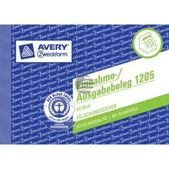 AZ Einnahme-Ausgabebeleg 1205 A6 Inh.50 Blatt Avery Zweckform