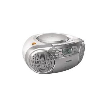 Philips AZ127 CD-Radiorekorder mit Kassette, silber