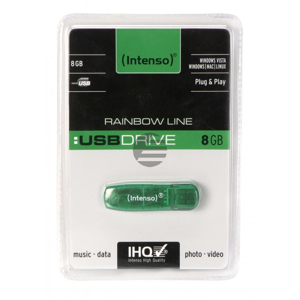 INTENSO USB STICK 2.0 8GB GRUEN 3502460 Rainbow Line