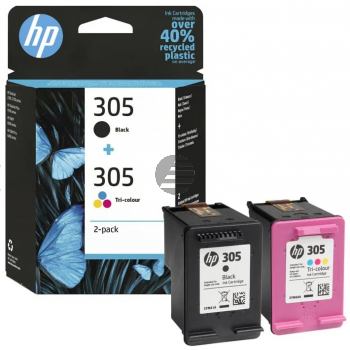 HP Tintenpatrone cyan/magenta/gelb, schwarz (6ZD17AE, 305)