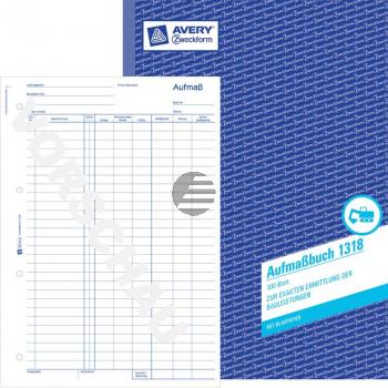 AZ Aufmassbuch 1318 A4 hoch weiß Inh.100 Blatt Avery Zweckform