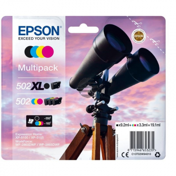 Epson Tintenpatrone gelb, magenta, schwarz, cyan HC (C13T02W94010, 502, 502XL)