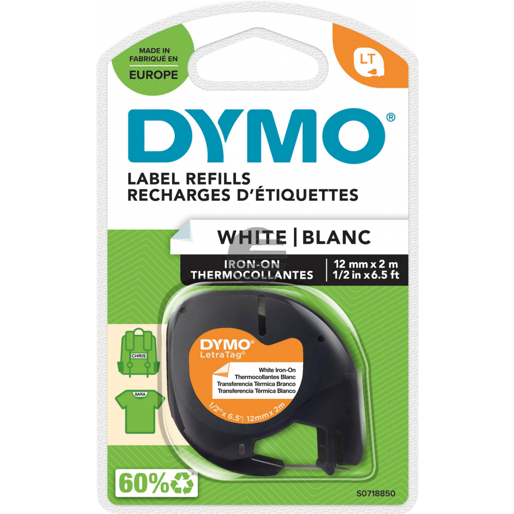 Dymo Schriftbandkassette Aufbügelschrift schwarz/weiß (S0718850, 18769)
