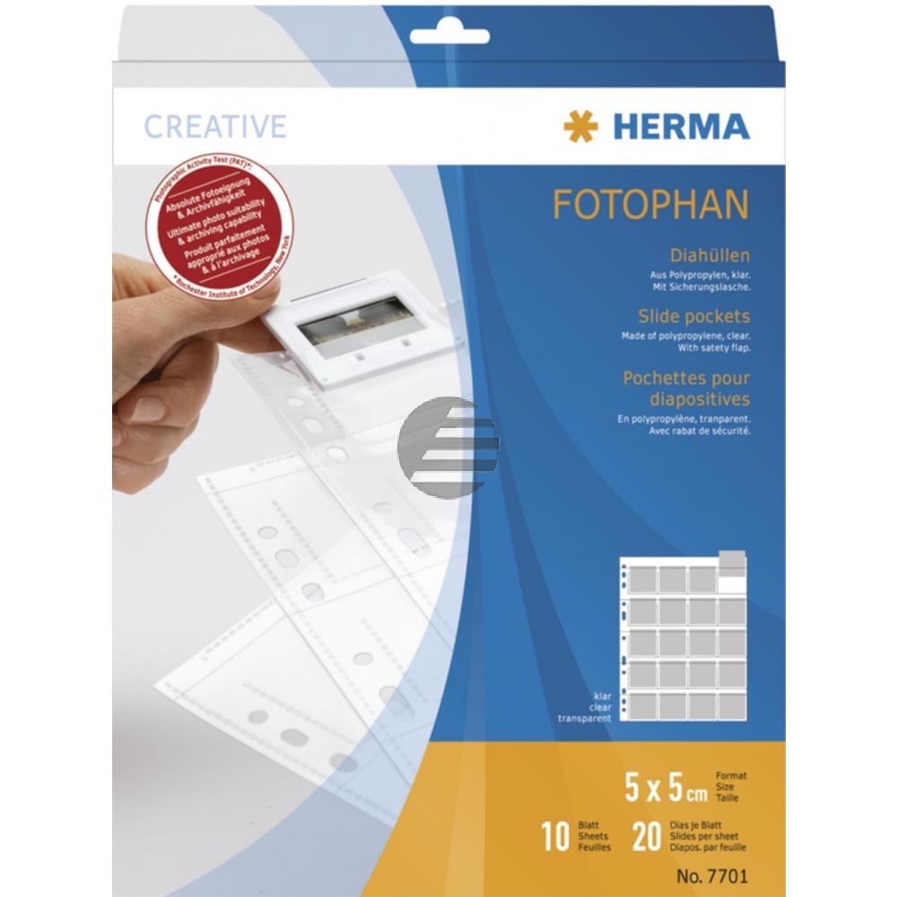 Herma Diahüllen für Kleinbild klar Inh.10 Dia-Format 5 x 5 mm