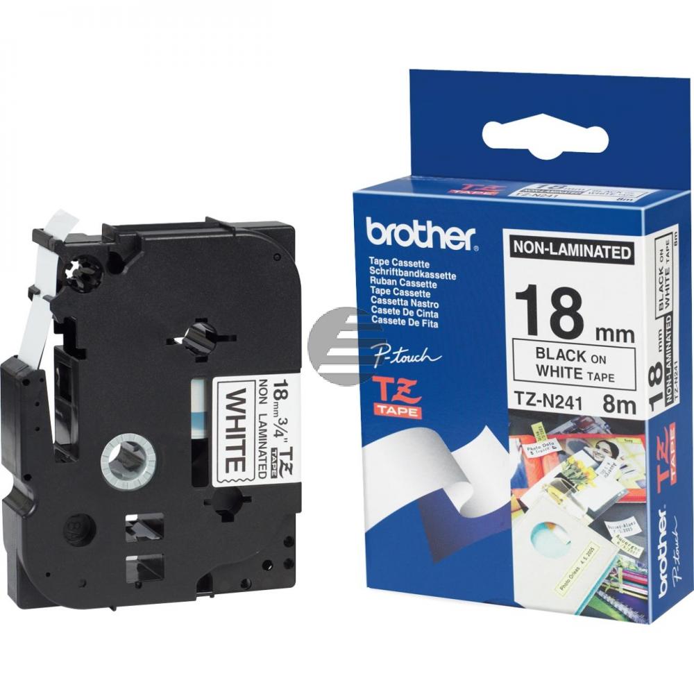 Brother Schriftbandkassette schwarz/weiß (TZE-N241)